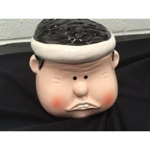 Coffee Mug Removable Lid Man Boy 3D Head Hair Artco Ceramic Teeth Unique Gag